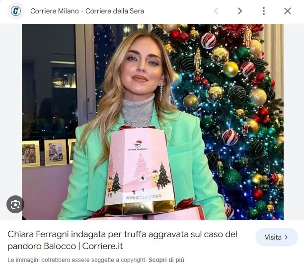 Chiara Ferragni Indagata Per Truffa Aggravata Nel Caso Pandoro Balocco